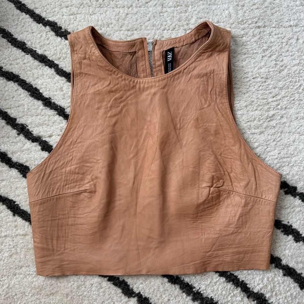 Zara 100% sheep leather top
